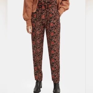 Scotch & Soda Printed Tapered Paper Bag Trousers